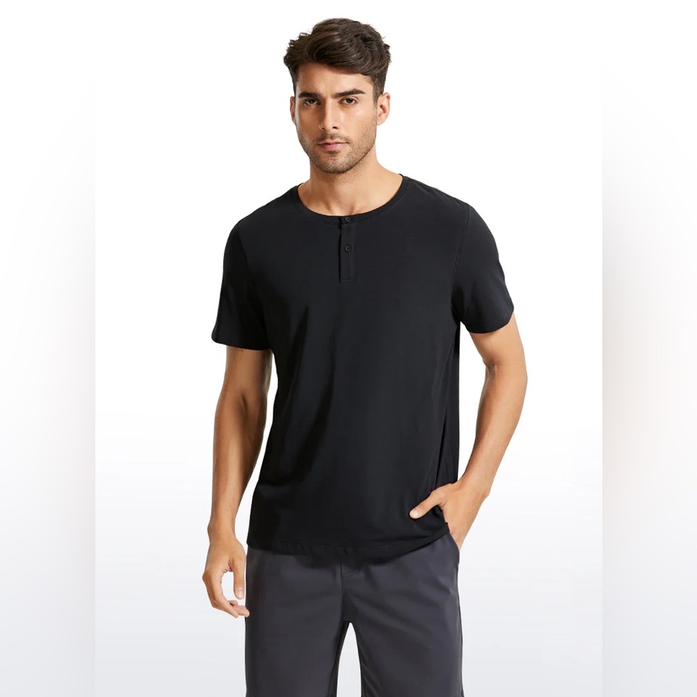 Pima Cotton Henley Short Sleeves